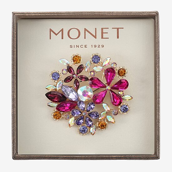 Monet Jewelry Multi Color Glass Pin
