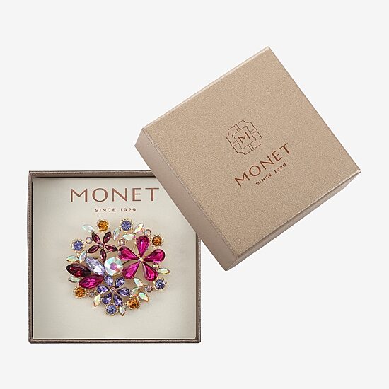 Monet Jewelry Multi Color Glass Pin
