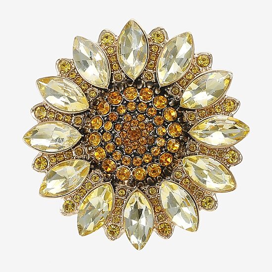 Monet Jewelry Yellow Glass Pin