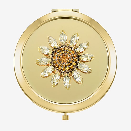 Monet Jewelry Gold Tone Compact Mirror
