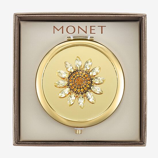 Monet Jewelry Gold Tone Compact Mirror