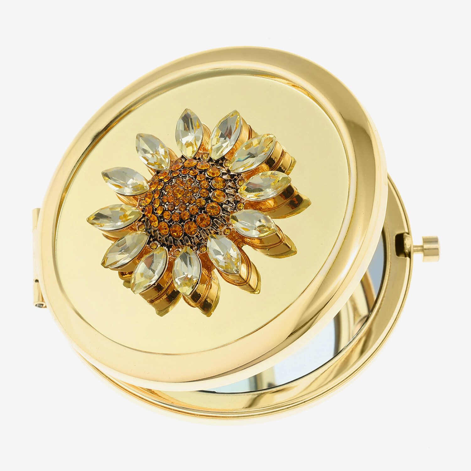 Monet Jewelry Gold Tone Compact Mirror