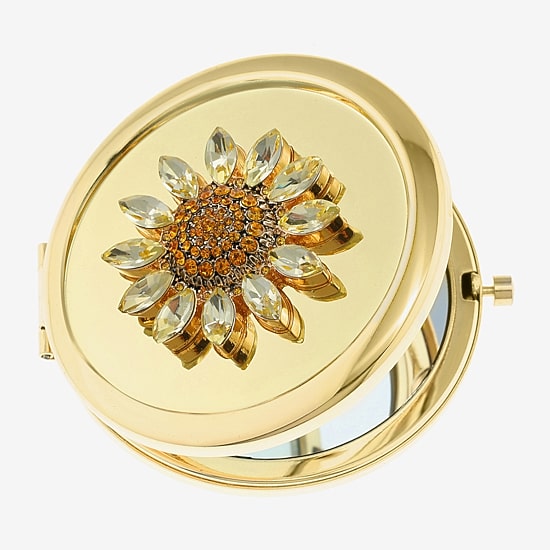 Monet Jewelry Gold Tone Compact Mirror