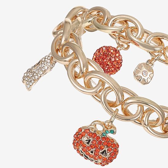 Monet Jewelry Womens Multi Color Glass Charm Bracelet