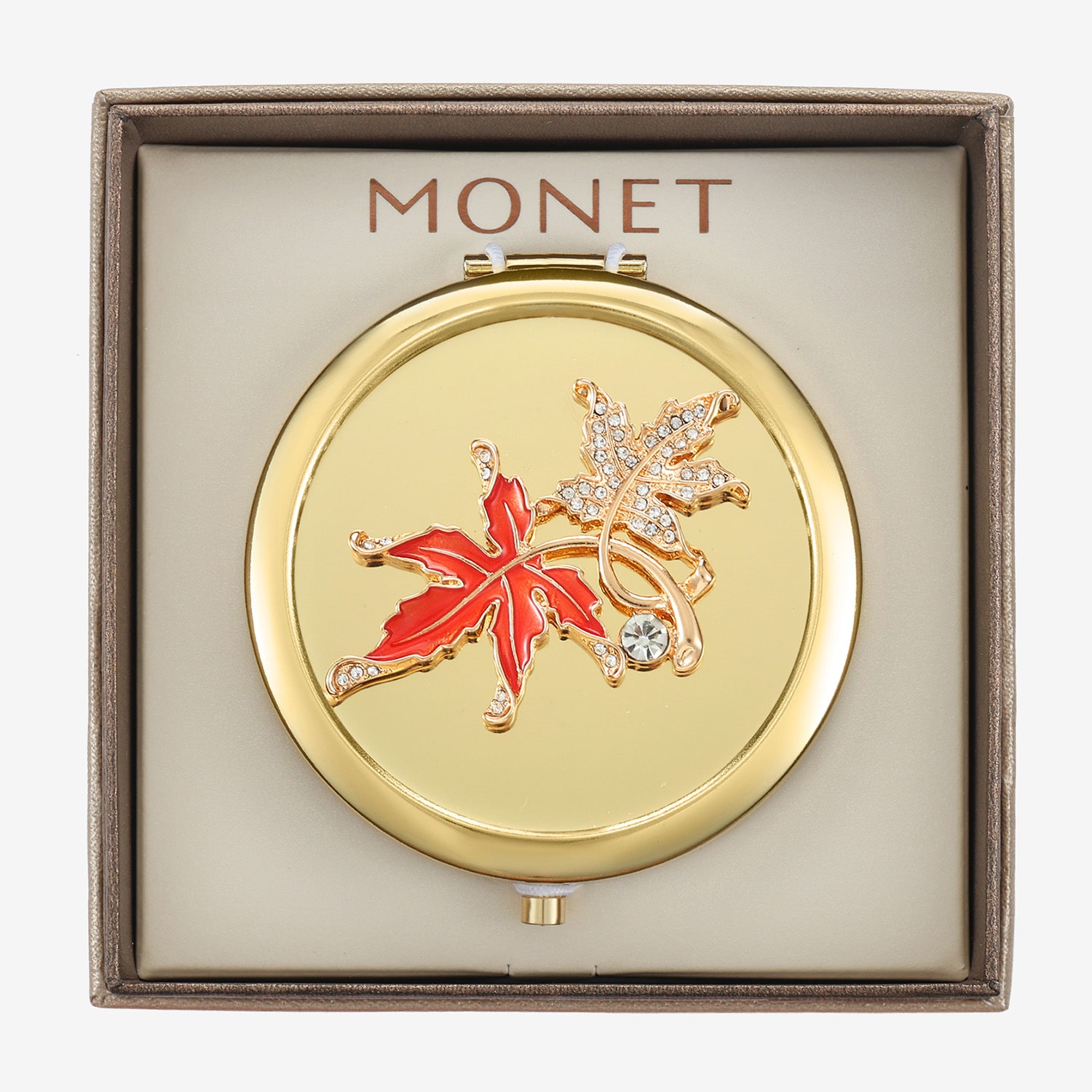 Monet Jewelry Gold Tone Compact Mirror