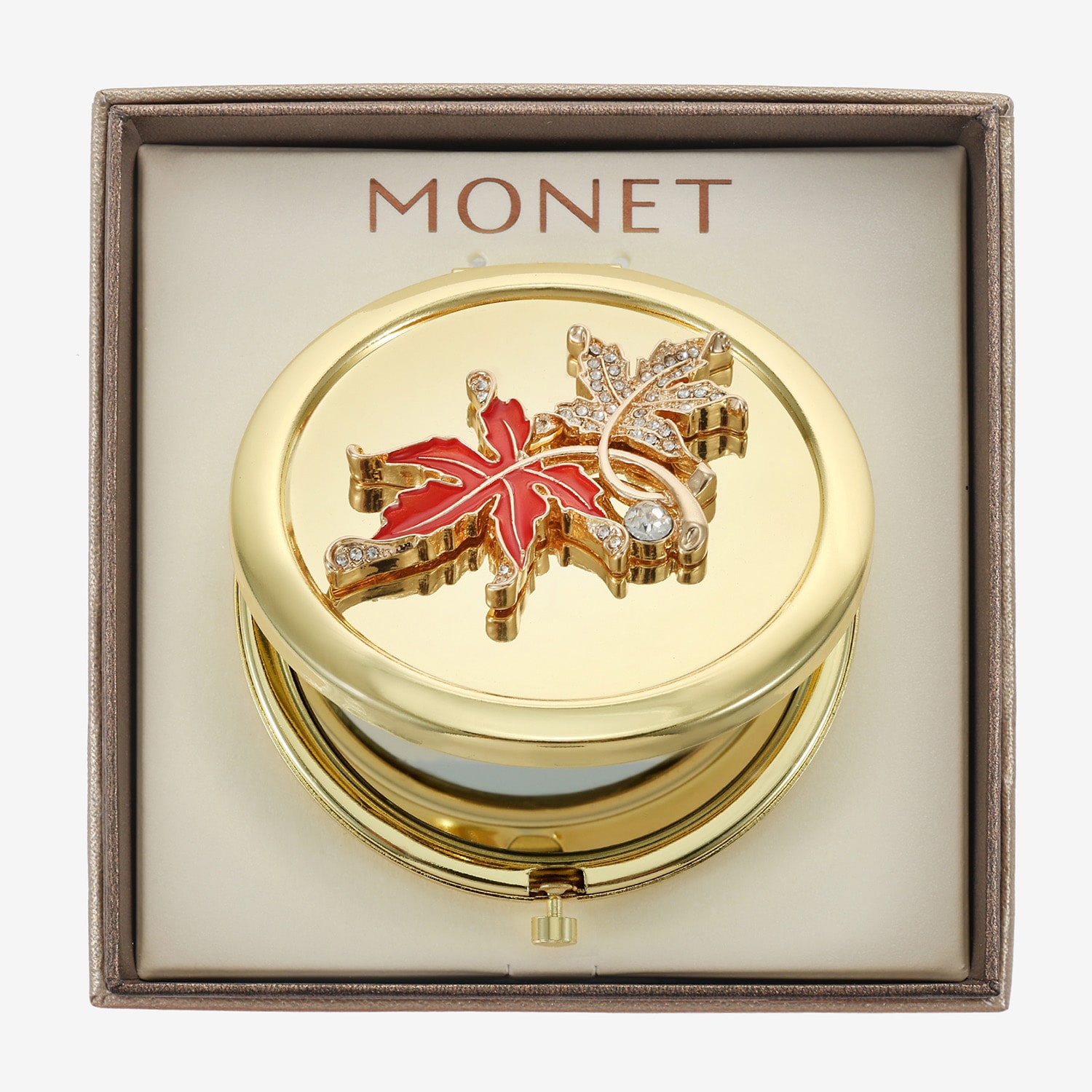 Monet Jewelry Gold Tone Compact Mirror