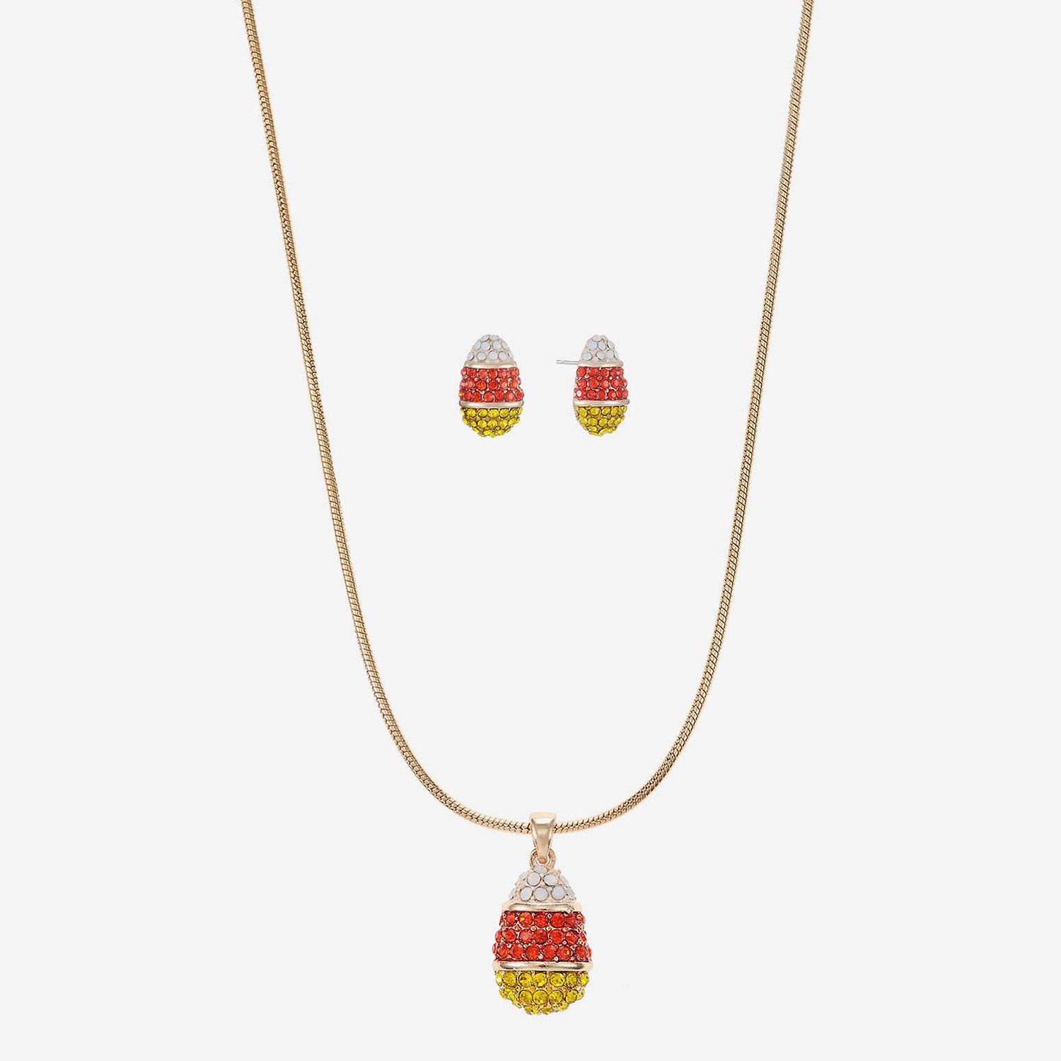 Monet Jewelry Womens Multi Color Glass 2-pc. Pendant Necklace Set