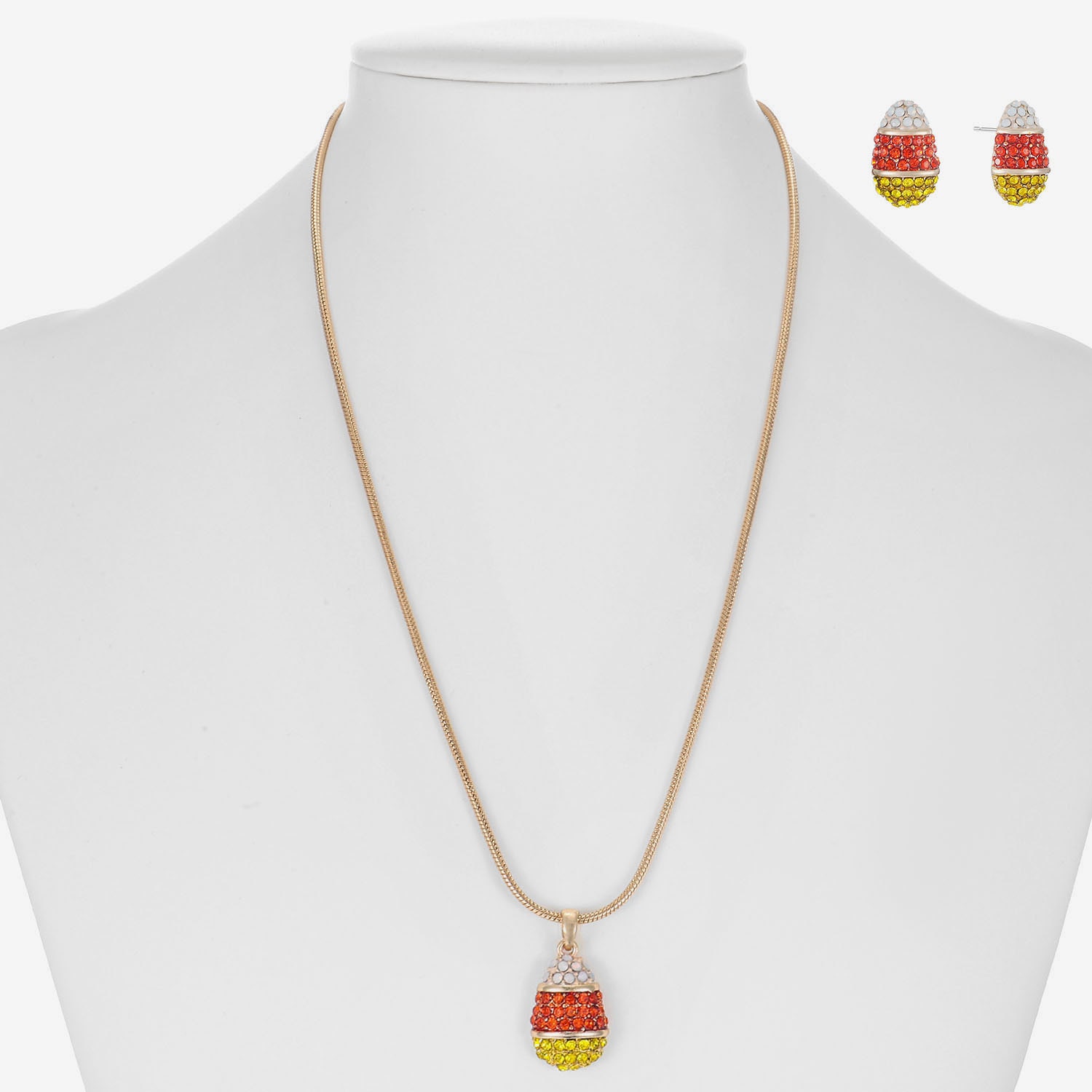 Monet Jewelry Womens Multi Color Glass 2-pc. Pendant Necklace Set