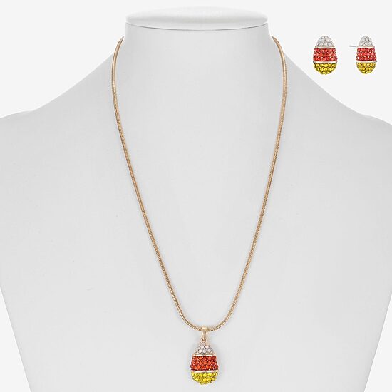 Monet Jewelry Womens Multi Color Glass 2-pc. Pendant Necklace Set