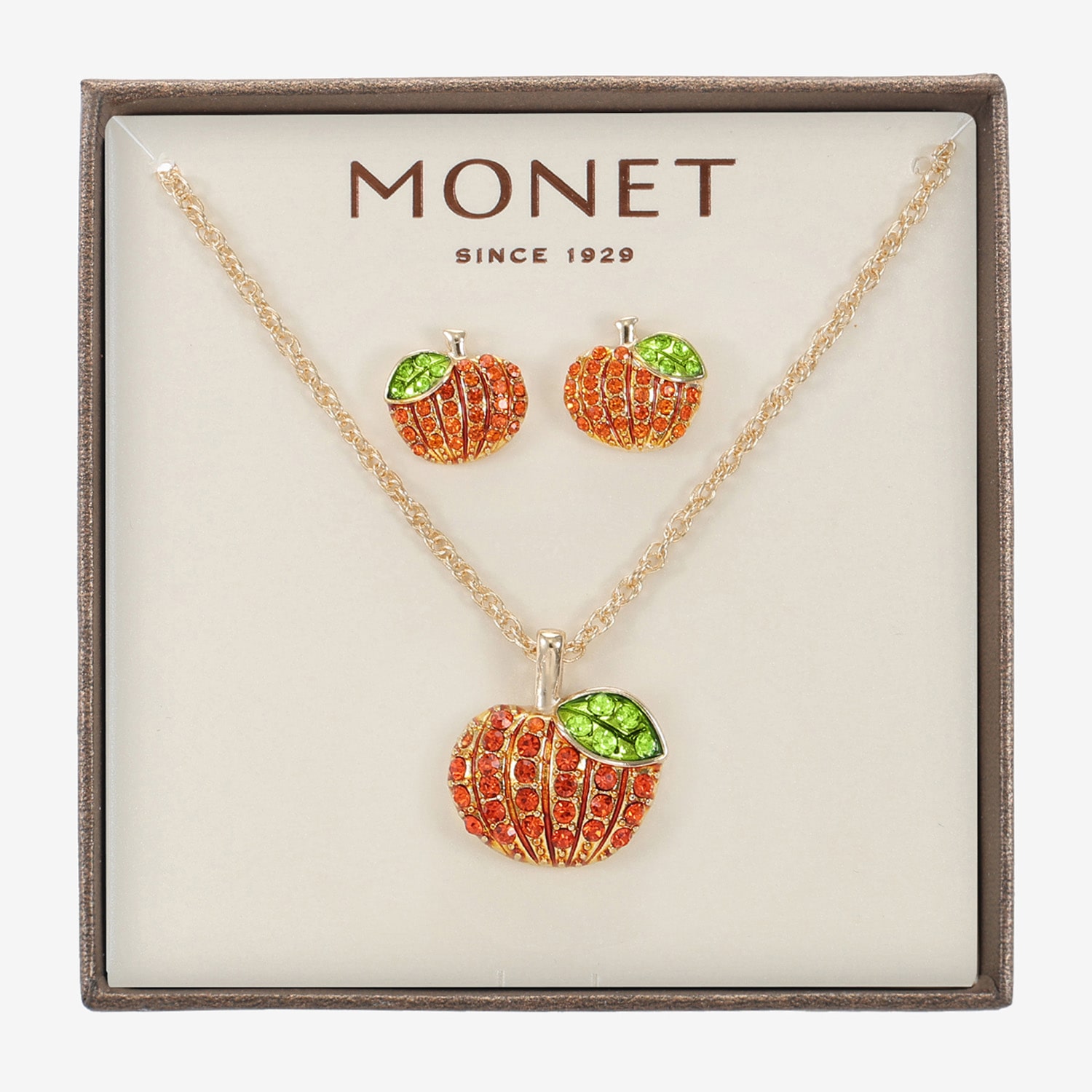 Monet Jewelry Womens Multi Color Glass 2-pc. Pendant Necklace Set