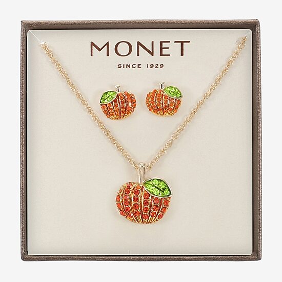 Monet Jewelry Womens Multi Color Glass 2-pc. Pendant Necklace Set