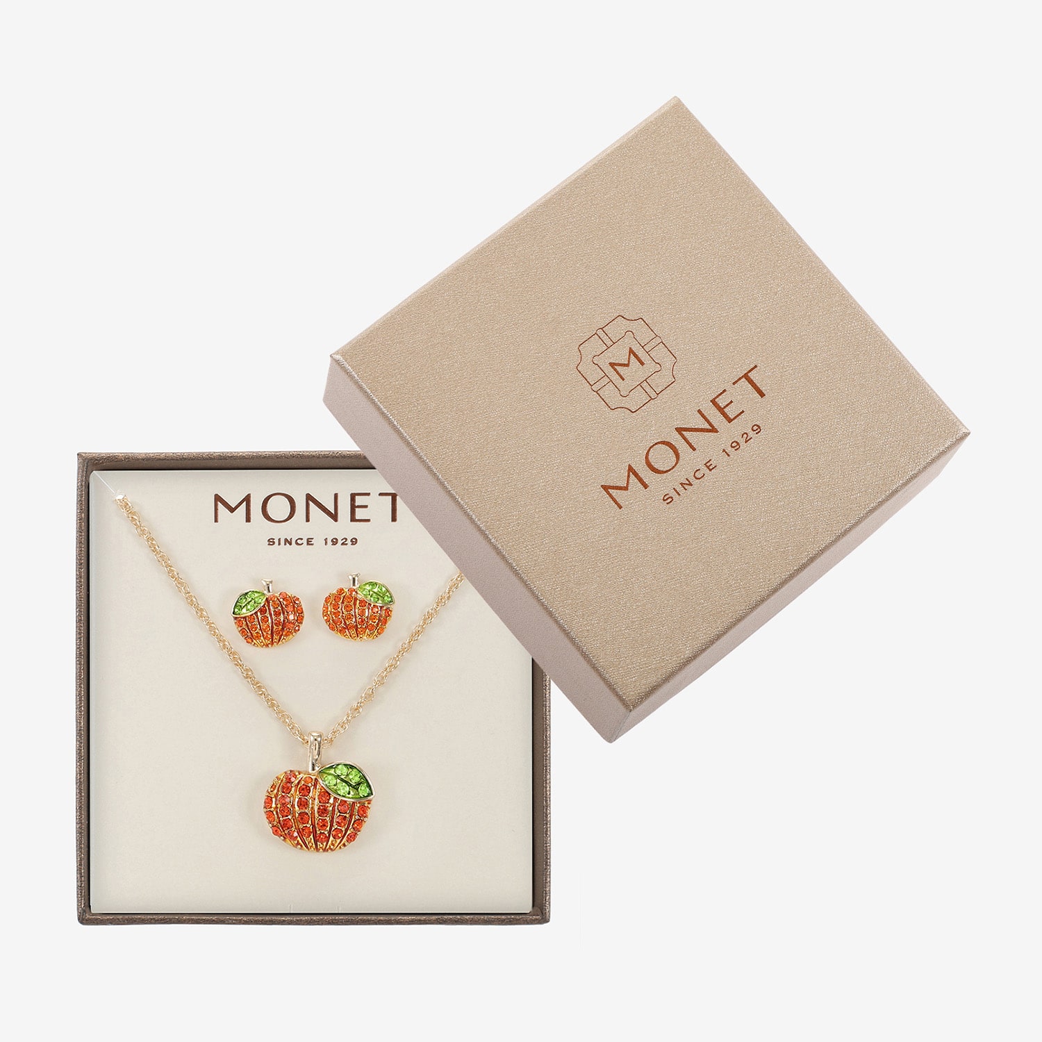 Monet Jewelry Womens Multi Color Glass 2-pc. Pendant Necklace Set