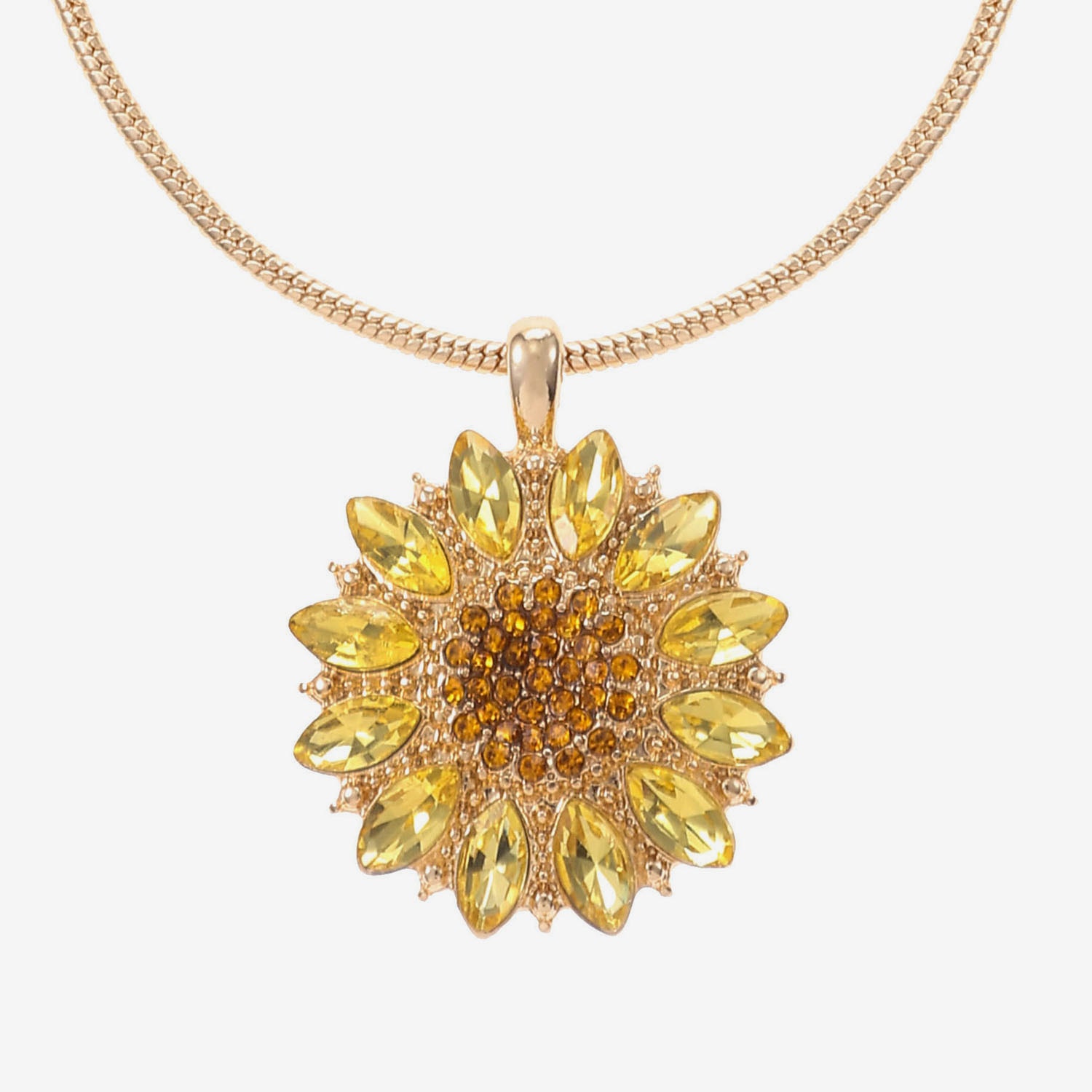 Monet Jewelry Womens Yellow Glass Flower 2-pc. Pendant Necklace Set