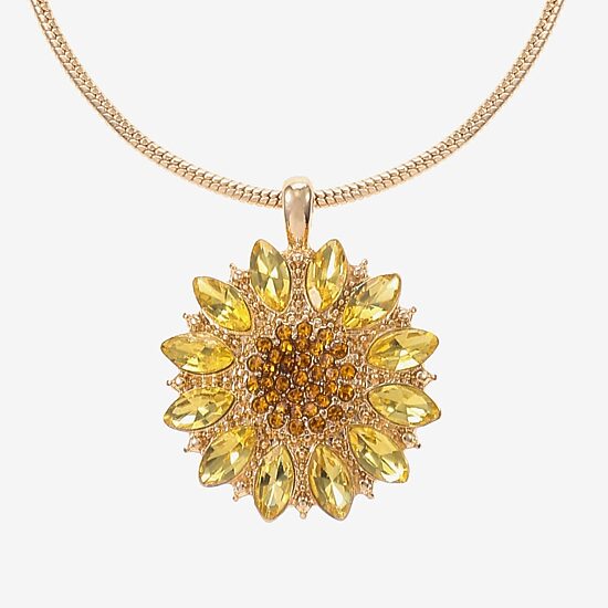 Monet Jewelry Womens Yellow Glass Flower 2-pc. Pendant Necklace Set