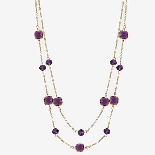 Liz Claiborne Womens 17 Inch Collar Necklace, One Size, Purple