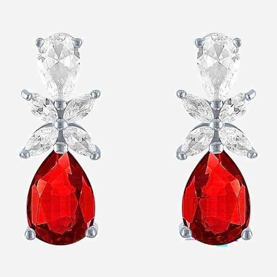 Gemstone Sterling Silver Pear Drop Earrings