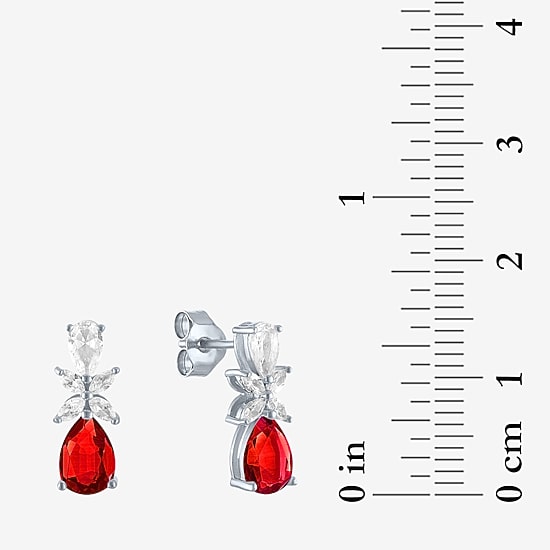 Gemstone Sterling Silver Pear Drop Earrings
