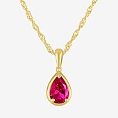 Womens Lab Created Gemstone 14K Gold Over Silver Pear 18 Inch Pendant Necklace