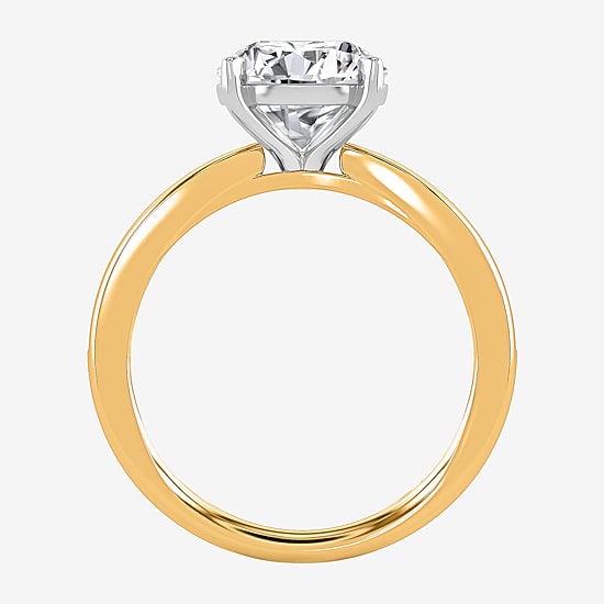 (I / Si2) Womens 3 CT. T.W. Lab Grown White Diamond Sterling Silver Round Side Stone Engagement Ring