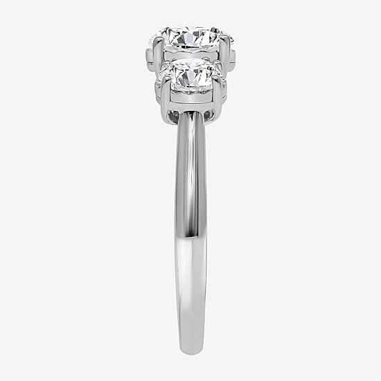 (I / Si2) Womens 2 CT. T.W. Lab Grown White Diamond Round 3-Stone Engagement Ring