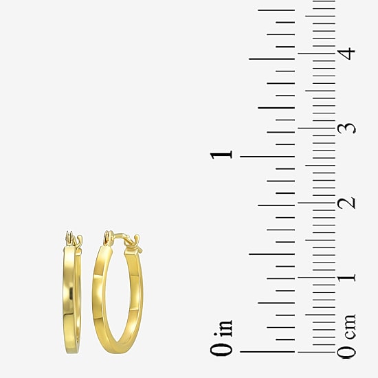 Womens 14K Gold 15.2mm Hoop Earrings