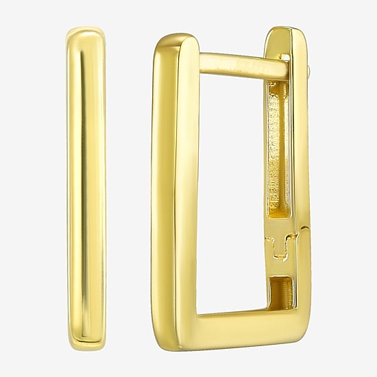Womens 14K Gold 13mm Square Hoop Earrings
