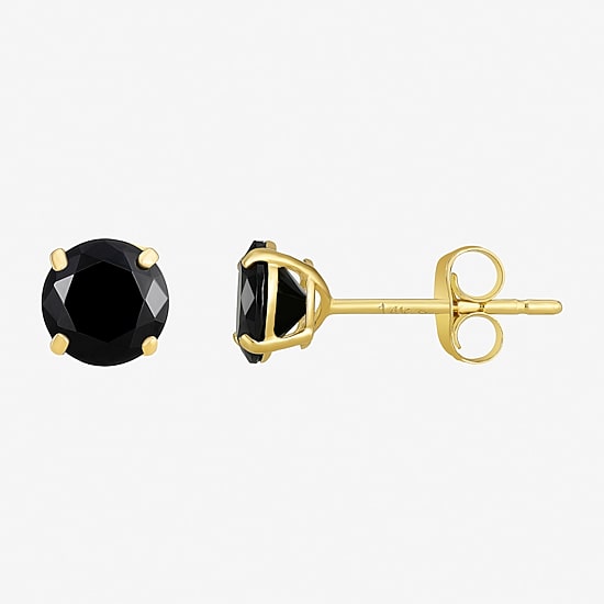Womens Cubic Zirconia 14K Gold Round 2 Pair Earring Set