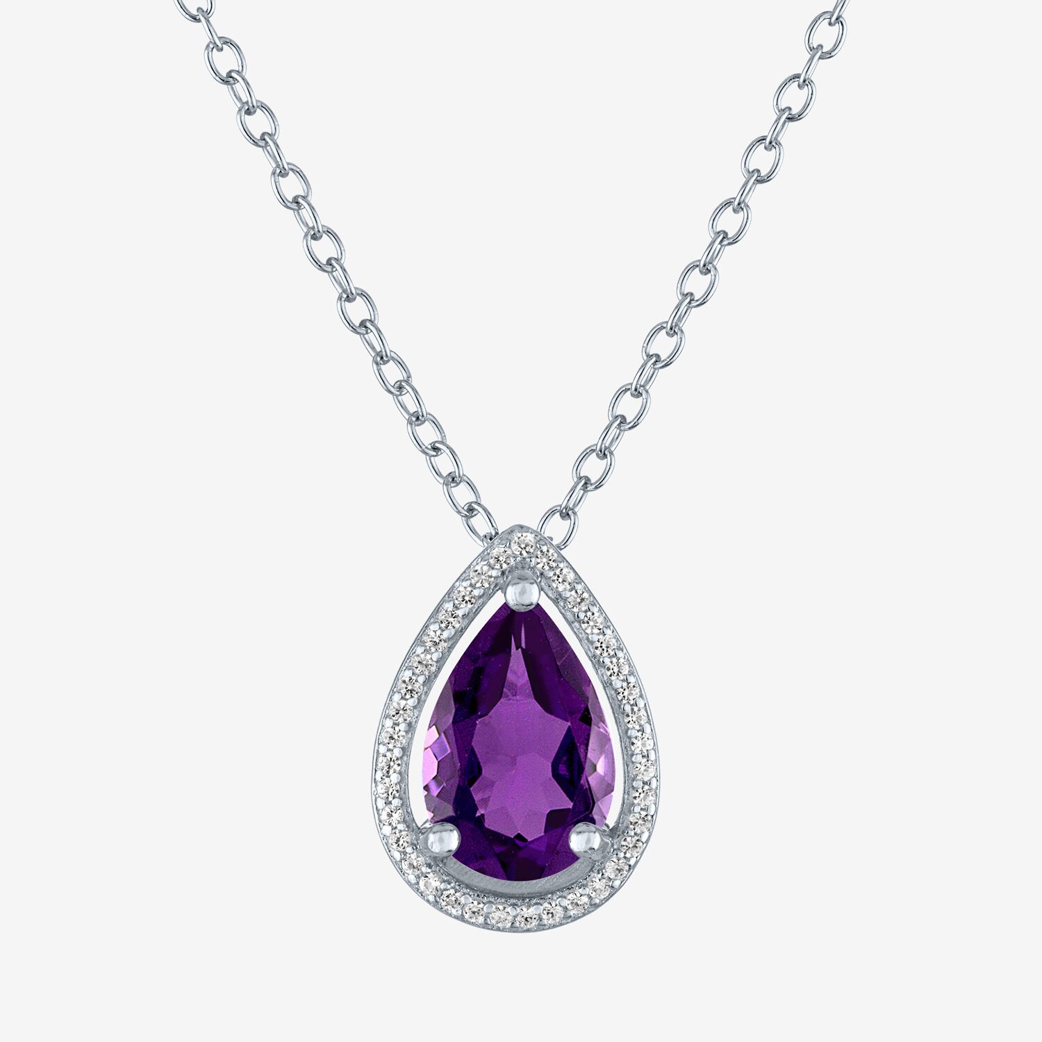 2-pc.Birthstone Necklace Set Pure Silver Over Brass