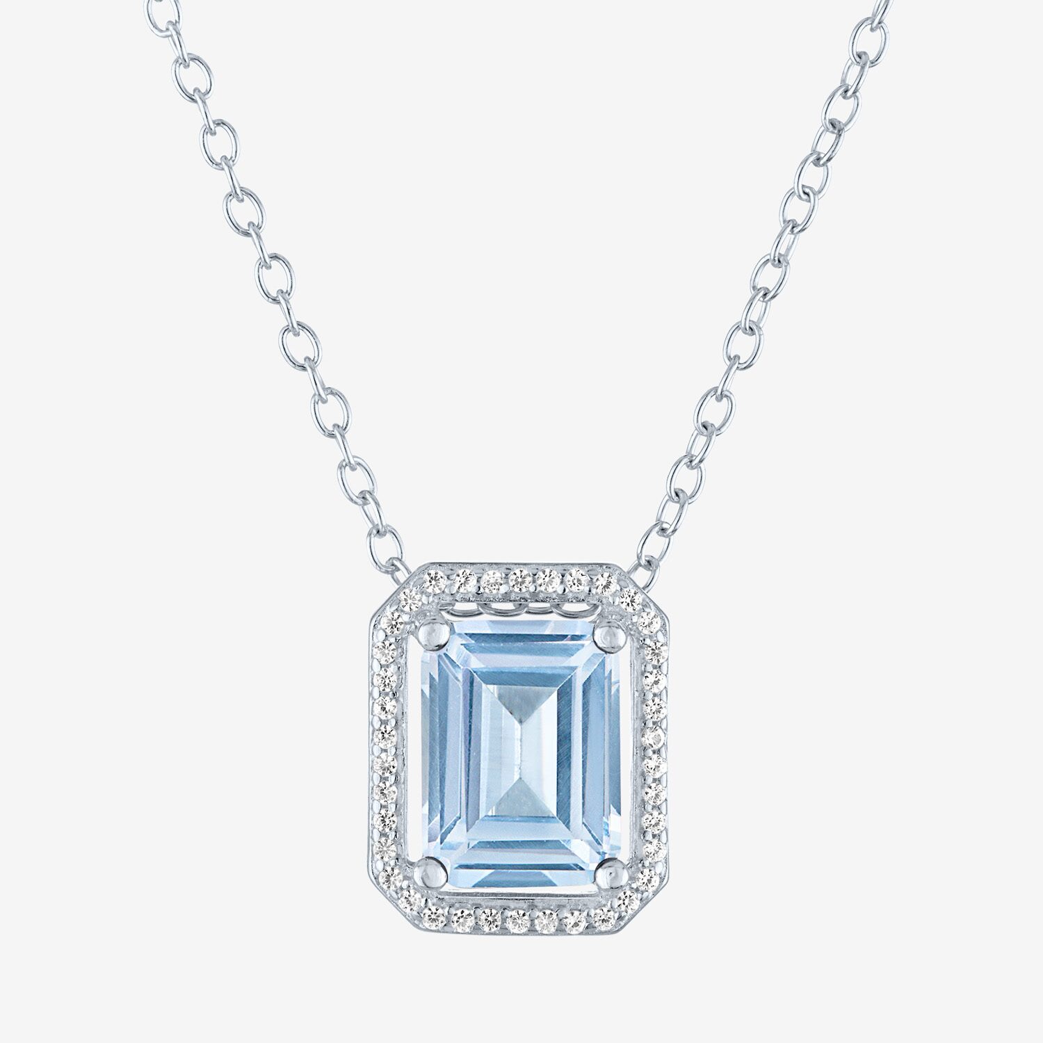 2-pc.Birthstone Necklace Set Pure Silver Over Brass