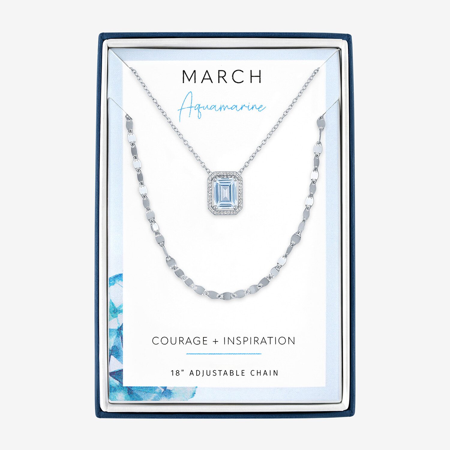 2-pc.Birthstone Necklace Set Pure Silver Over Brass
