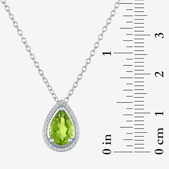 2-pc.Birthstone Necklace Set in Pure Silver Over Brass