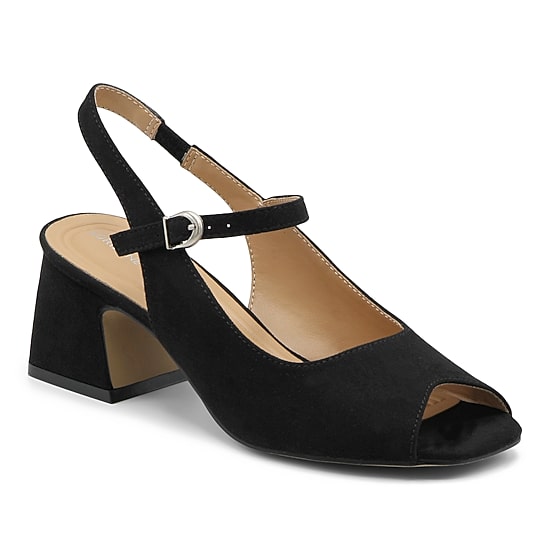 Adrienne Vittadini Torque Womens Square Peep Toe Chunky Heel Pumps