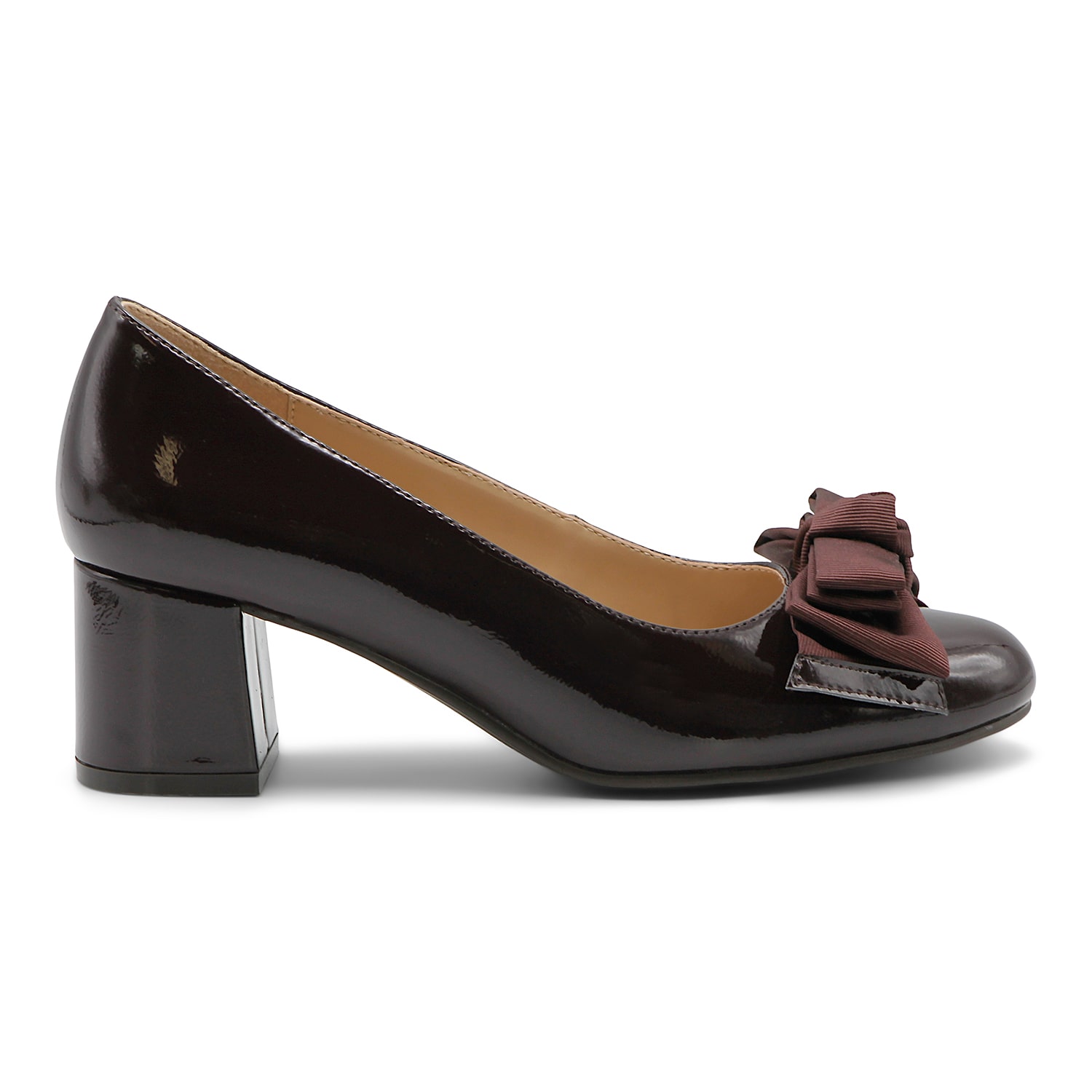 Adrienne Vittadini Ceena Womens Almond Closed Toe Chunky Heel Pumps