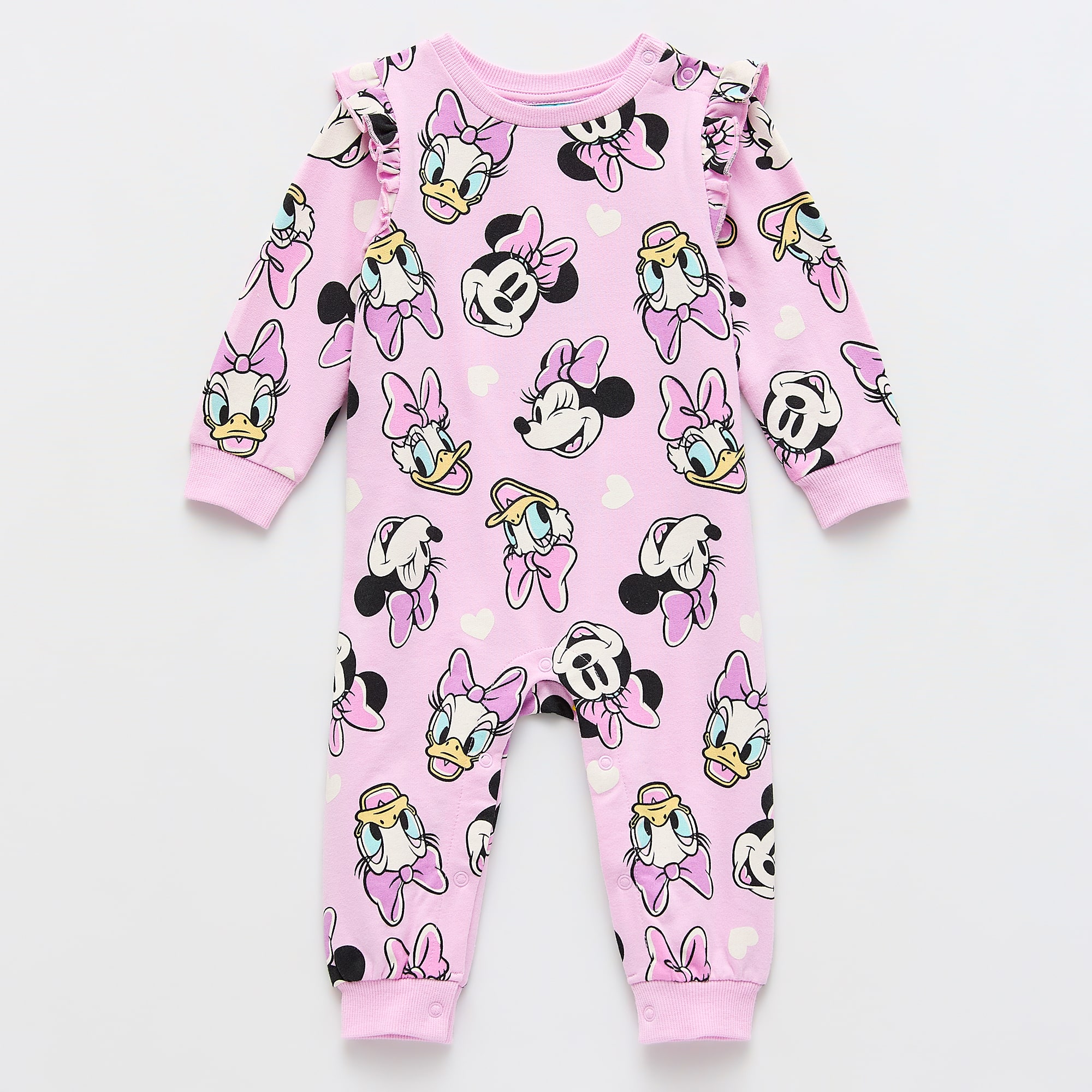 Baby Girls Minnie Mouse Long Sleeve Romper