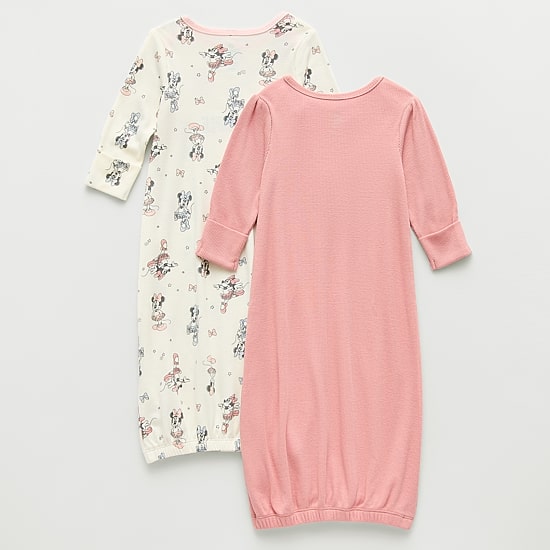 Baby Girls Minnie Mouse Crew Neck Long Sleeve 2-pc. Nightgown