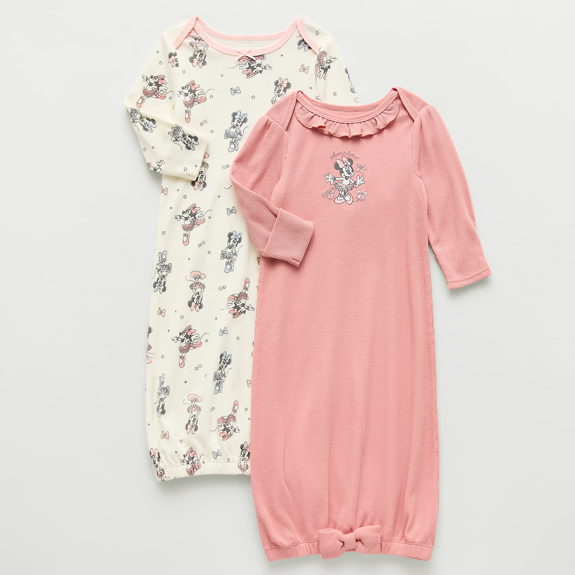 Disney Baby Girls Minnie Mouse Crew Neck Long Sleeve 2-pc. Nightgown