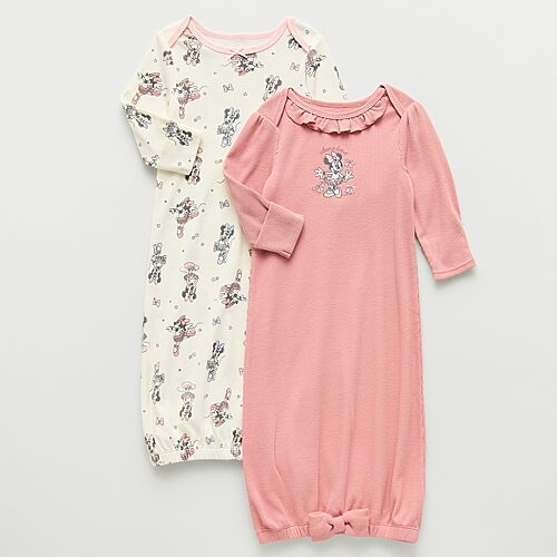 Disney Minnie Mouse Disney Baby Girls Minnie Mouse Crew Neck Long Sleeve 2-pc. Nightgown In Pink