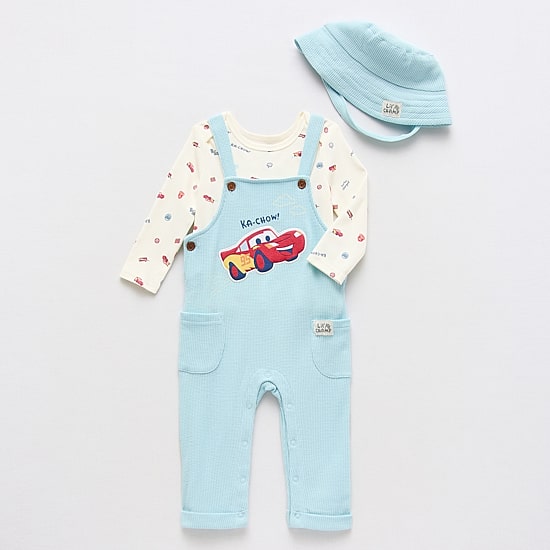 Baby Boys Knit 3-pc. Jumpsuit Set