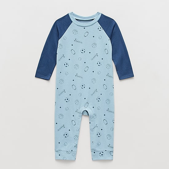 Okie Dokie Baby Boys Crew Neck Long Sleeve Jumpsuit
