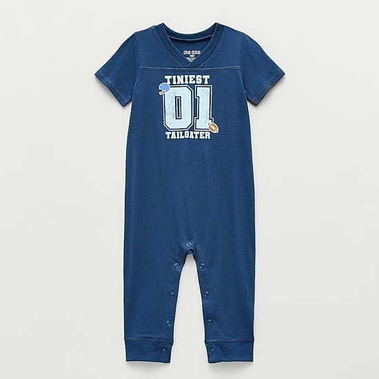 Okie Dokie Baby Boys V Neck Short Sleeve Jumpsuit