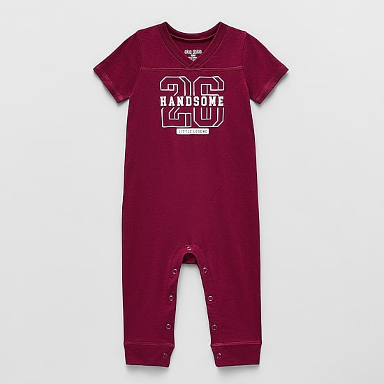 Okie Dokie Baby Boys V Neck Short Sleeve Jumpsuit