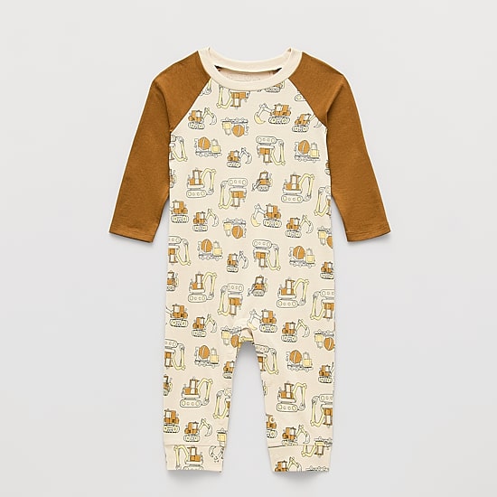 Okie Dokie Baby Boys Crew Neck Long Sleeve Jumpsuit