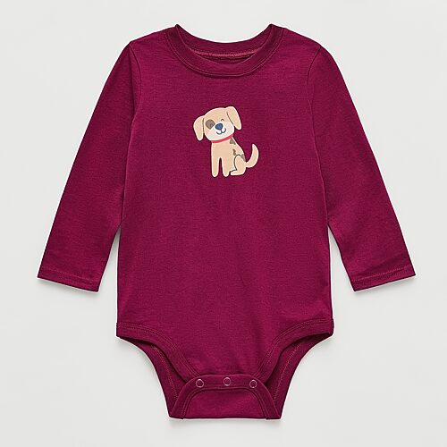 Okie Dokie Baby Boys Crew Neck Long Sleeve Bodysuit In Red