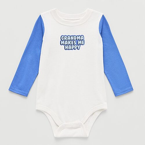 Okie Dokie Baby Boys Crew Neck Long Sleeve Bodysuit In Blue