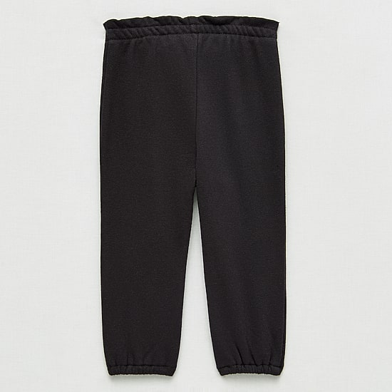 Okie Dokie Baby Girls Cinched Regular Fit French Terry Pull-On Pant