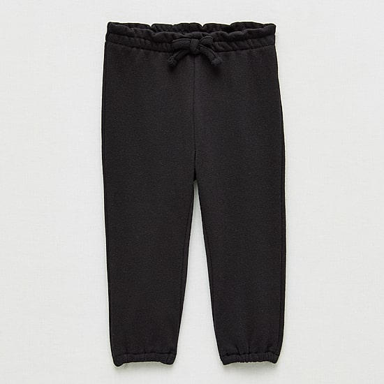 Okie Dokie Baby Girls Cinched Regular Fit French Terry Pull-On Pant