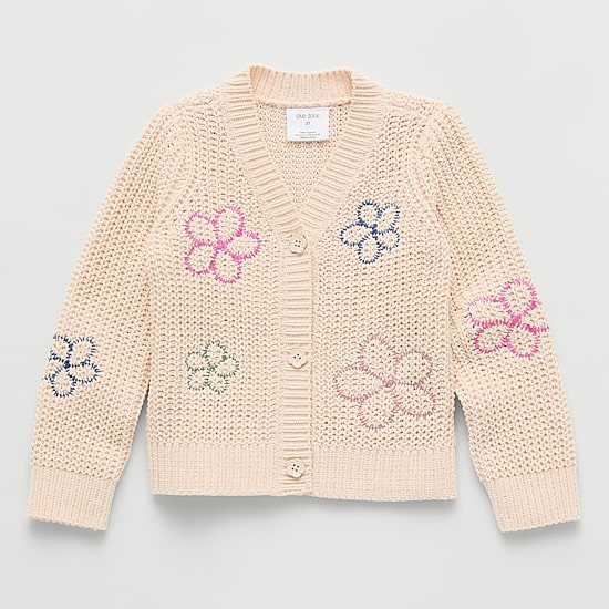 Okie Dokie Toddler & Little Girls V Neck Long Sleeve Button Cardigan