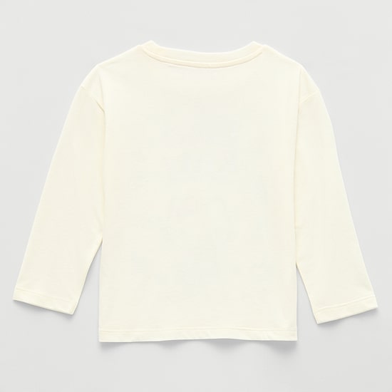 Toddler Girls Crew Neck Long Sleeve Regular Fit Hello Kitty Graphic T-Shirt