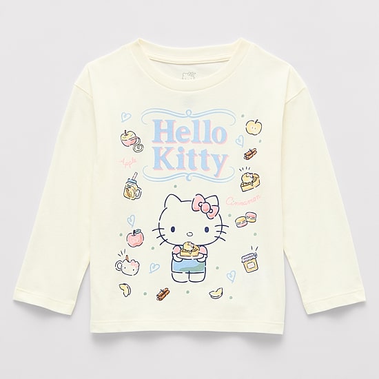 Toddler Girls Crew Neck Long Sleeve Regular Fit Hello Kitty Graphic T-Shirt