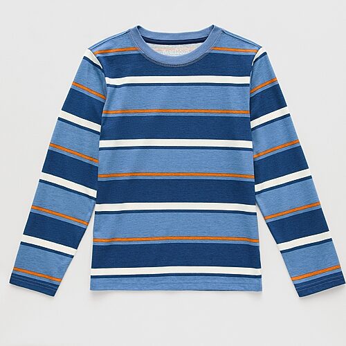 Thereabouts Little & Big Kid Boys Crew Neck Long Sleeve T-shirt In Blue